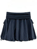 DAIIIBABYYY  -  Sweet Girl Princess Bow Lace-up Pleated Skirts Women's Summer Solid Color High Waist Slim Temperament Short Skirt Female Clothes