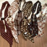 Daiiibabyyy  Chiffon plaid printed acrylic bead necklace, fashionable and popular Korean jewelry