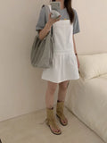 DAIIIBABYYY  -  Korean Chic Summer New Workwear Style Slimming Layering Sleeveless Shoulder Strap Short Dresses Women
