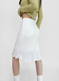 DAIIIBABYYY  -  Summer New Polka Dot Butterfly Knot Color Block A- Line Midi Skirt Fish Tail Short Skirt Women's Hot Girl Half-length Skirt