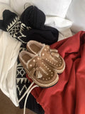 Daiiibabyyy  New Women's Winter Shoes Bohemian Style Plush Warm Casual Shoes for Woman Fashion Baotou Mule Shoe Designer Shoes Zapatos Mujer