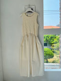 DAIIIBABYYY  -  Casual Long Dress Women 2025 Korean Summer Design Round Neck Pleated Texture Slim Fit Sleeveless Vest Vestidos