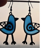 Daiiibabyyy  Vintage Mockingbird Earrings Unique and Cute Green Resin Bird Fish Pendant Earrings Innovative Design Girls Earrings Jewelry