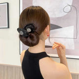 DAIIIBABYYY  -  Magic Twisted Hair Style Hair Band Women Net Yarn Bow Black Donuts Bud Head Band Headband Korean Fashion Simple Hair Accessories