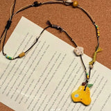 Daiiibabyyy  Ceramic fruit skin rope pendant with adjustable necklace
