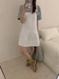 DAIIIBABYYY  -  Korean Chic Summer New Workwear Style Slimming Layering Sleeveless Shoulder Strap Short Dresses Women