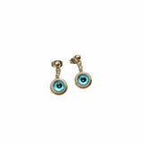 Daiiibabyyy  Anniversary Waterproof Blue Eyes Choker Chain Durable Titanium Eye Necklace Stylish Minimalist Design Demon Eye Earrings Daily