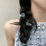 Daiiibabyyy  Fashion Butterfly Hair Claws Geometric Hair Clips for Women Hairgrips Y2K Small Size Alloy Hairpin Girls Mini Hair Accessories