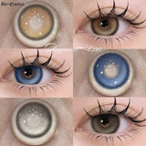 Colored Contact Lenses with 1 Pair Degree 0~-6.00 Natural Brown Lenses 1 Year K4 Blue Lens Korean Fashion Lenses