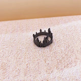 Daiiibabyyy  Vintage Europe Old Castle Rings for Women Men Antique Sliver Plating Carving Gothic Church Finger Ring Festival Jewelry