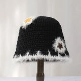 Daiiibabyyy  New Star Colorful Fringe Woolen Hat Women's Autumn and Winter Cute Handmade Plush Hat Knitted Fisherman Bucket Hats