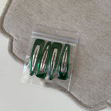Daiiibabyyy  Korean retro jelly color triangular BB clip simple fashionable bangs side clip versatile hairpin set