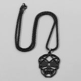 DAIIIBABYYY  -  Black Skull Head Pendant Necklace Gothic Punk Style Jewelry Skull Hollow Necklace Fashion Party Accessories for Men Women Gifts