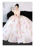 Daiiibabyyy  Vintage Long Wedding Dresses Women Strapless Photos Shoot Princess A-line Wedding Ball Gown 3D Floral Appliques Bridal Gowns