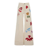 DAIIIBABYYY  -  Summer Graffiti Printed Wide-leg Pants Men‘s Niche High-waisted Loose High-street Personalized Casual Trousers Male Clothes