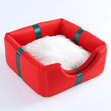 DAIIIBABYYY  -  Christmas Cat Beds Closed Puppy House Winter Warm Pet Dog Sleeping Nest Large Space Bed for Small Dogs Cat Rabbit Holiday Gift