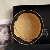 Daiiibabyyy  Summer Women Beret Natural Straw Pillbox Hat Retro Flight Attendant Hat Party Charming Hat Wedding Party Medicine Box Hat