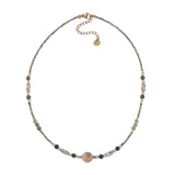 Daiiibabyyy  New Fashion Mix Color Natural Stone Crystal Glass Beads Beaded Necklace for Women 18K Gold Plated Stainless Steel Chokers