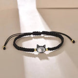 DAIIIBABYYY  -  Natural Moonstone Obsidian Bracelets Minimalist Fidget Bracelet Handmade Cute Black White Cat Bracelet Jewelry Party Accessories