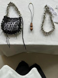 Daiiibabyyy New Crochet Beach Handbag for Girls Summer Straw Rope Hollow Out Hand Woven Totes Bag Women Hollow Knitting Handbag