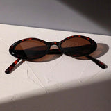 Daiiibabyyy  Sexy Small Oval Women's Sunglasses 2025 New Fashion Leopard Brown Hot Sun Glasses Female Retro Colorful Shade Eyeglass