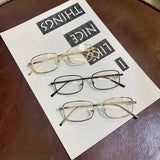 DAIIIBABAYYY  -  Y2K Harajuku Small Square Frame Glasses Women Retro Metal Eyeglasses Clear Reading Spectacle Blue Light Blocking Eyewear