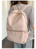 Daiiibabyyy  High-capacity Women Students Simple Backpack Preppy Y2k Aesthetic Casual Travel Backpacks All Match Fashion Kawaii Schoolbags