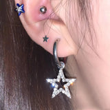 Daiiibabyyy  Egirl Jewelry Shiny Star Chains Hoop Earrings Korean Fashion DIY Crystal Earrings forWomen Girls Punk Accessories Y2K Grunge