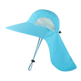 Daiiibabyyy Outdoor Fisherman Hat for Men Women Summer Quick Drying Neck Protection Visor Cap Anti UV Breathable Fishing Safari Hat