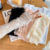 DAIIIBABYYY  -  2Pcs Lace Summer sunscreen Arm Sleeve UV protection Lace floral ice Sleeve Breathable Mesh Thin Driving and Cycling arm Cover