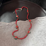 DAIIIBABYYY  -  Korean Fashion Retro Goth Beaded Cherry Pendant Necklace For Women Egirl Aesthetic Grunge Y2k 90s Jewelry Accessories
