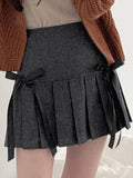 Daiiibabyyy Sweet Mini Skirt Women Summer Pleated Skirt Female Korean Fashion Preppy Style Skirts Ladies Vintage Hot Girl Bow Lace-up Faldas