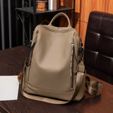 Daiiibabyyy  Large capacity retro style soft women's backpack, convertible shoulder bag, perfect for commuting and travel