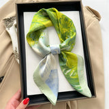 DAIIIBABYYY  -  New Silk Square Scarf Women Luxury Floral Print Kerchief Soft Satin Hairband Hands Bag Ribbon Foulard Hijab Neckerchief Headband