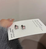 DAIIIBABYYY  -  Sweet Cool Creative Spider Shape Heart Rhinestone Stud Earrings Women Punk Y2K Spiral Buckle Earring Jewelry Party Gift