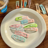 Daiiibabyyy  4 Ladies' Hair Clips Set Korean Polka Dot Dopamine Cute Kawaii Sweet Hair Clips Fashion Versatile Hair Accessories For Children