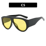 Daiiibabyyy  Retro Luxury Oversized Oval Sunglasses Women New Fashion Vintage Large Frame Sun Glasses Men Black Shadow Female