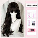 Daiiibabyyy  Natural Coconut Milk Long Straight Hair Full Head Cover Lolita Cosplay Wig Realistic Daily Fake Hair for Women