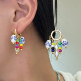 Daiiibabyyy  Bohemian Ethnic Style Ceramic Glazed Seed Beads Pearl Tassel Earrings Women Holiday Temperament Niche Fashion Jewelry