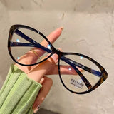 DAIIIBABYYY  -  Y2K Cat Eye Reading Glasses for Women Anti Blue Light Cat Eye Frame Spectacles Computer Eyeglasses Plain Eyewear Face Decor