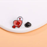 Daiiibabyyy  Cartoon Cute Brooches for Nurses Doctors Metal Cute Heart Funny Decorative Pin Hospital Theme Brooches Fashion Jewelry