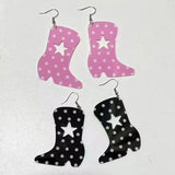 Daiiibabyyy  Japanese Kawaii Pink Polka Dot Boots Drop Earrings for Women Y2K 90s Aesthetic Cute Star Earrings Accessorie Jewelry Punk