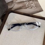 DAIIIBABYYY  -  Retro Oval Glasses Women Girls Y2K Red Green Frame Glass Eyewear Decorative Computer Anti-blue Eyeglasses with Seaside Driving