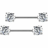 DAIIIBABYYY  -  1 Pair Stainless Steel Love Heart Shape Nipple Piercing Cubic Zirconia Butterfly Crown Barbell Tongue Piercing Body Jewelry