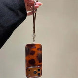 Daiiibabyyy  Whirlpool Pattern IND Amber Dyeing Phone Case with Hanging Rope for IPhone 11 12 13 14 15 16 17 Pro Max