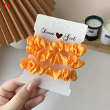 DAIIIBABYYY  -  3PCs/set Silk Satin Elastic Hair Band Small Scrunchies Set Ladies Rubber Bands Ponytail Holders for Women Girls Hair accessories