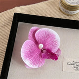 DAIIIBABYYY  -  Sweet Orchid Flower Hairpin Girl Women Summer Seaside Vacation Headwear Duckbill Clip Bohemian Hair Accessories