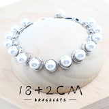 Daiiibabyyy Silver 925 Pearl Jewelry Sets Bridal Wedding White Zircon Rings Earrings Pendant Necklace Bracelets Set