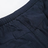 Daiiibabyyy  Women's Streetwear Black Pants Solid Loose Fit Drawstring Waist Trousers Wide Leg Woven Casual Pants Low Waist Cargo Pants
