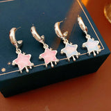 Daiiibabyyy  Korean Fashion Personality Resin Star C-shaped Earring for Women Sweet Simple Drop Earrings Summer New in Girl Jewelry